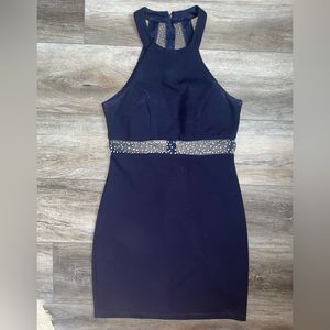 women’s navy blue semi-formal dress